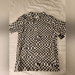 Grayson Threads Black and White Checkered Men's Shirt